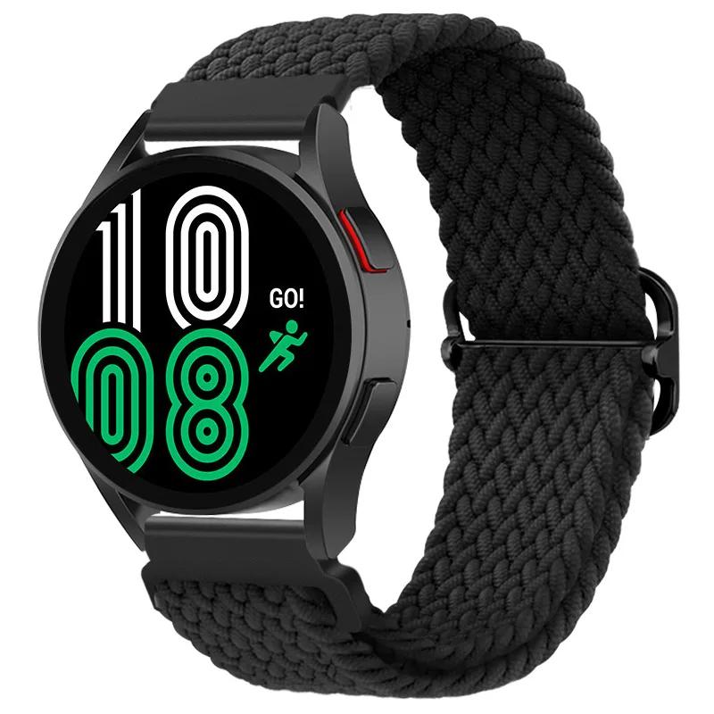 Плетеный ремешок Solo Loop 20 мм для Samsung Galaxy Watch 6/5/4 44 мм 40 мм/Classic 47 мм 43 мм 46 мм42 мм Нейлоновый браслет Watch 5 Pro 45 мм