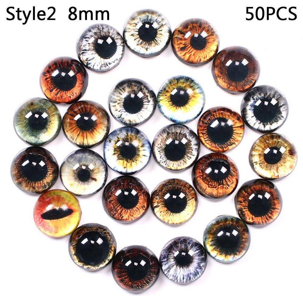 50pcs/25Pairs 8/10mm Time Gem Toy Dinosaur Animal Eyes Glass Dolls Eyes Doll Eyeballs DIY Crafts