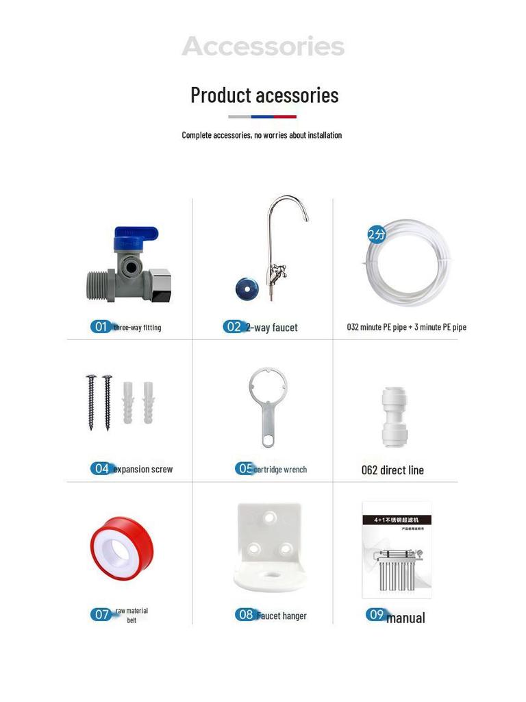 Пятиступенчатый ультрафильтрационный очиститель воды из нержавеющей стали для всего дома для питья напрямую