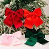 Christmas Tree Bow Pendant Velvet Bow Topper Wreaths Doors Decor Wire-Reinforced Edges Gift Bows Holiday Decoration
