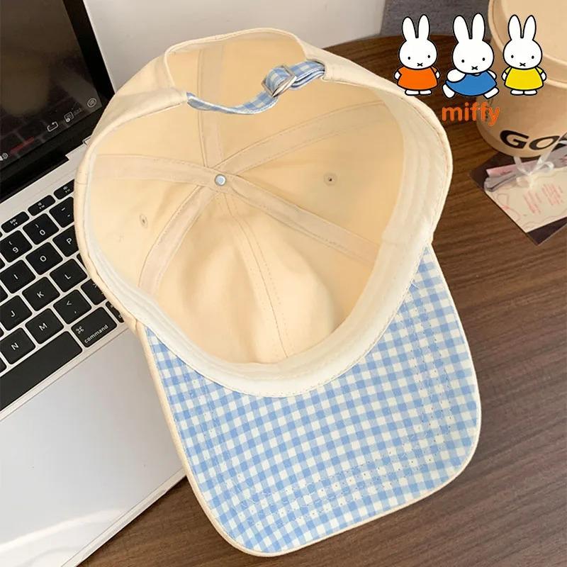 Kawaii Miffy Baseball Cap Korean Cute Cartoon Rabbit Ear Casual Peaked Cap Student Sun Protection Hat Girl Holiday Gift