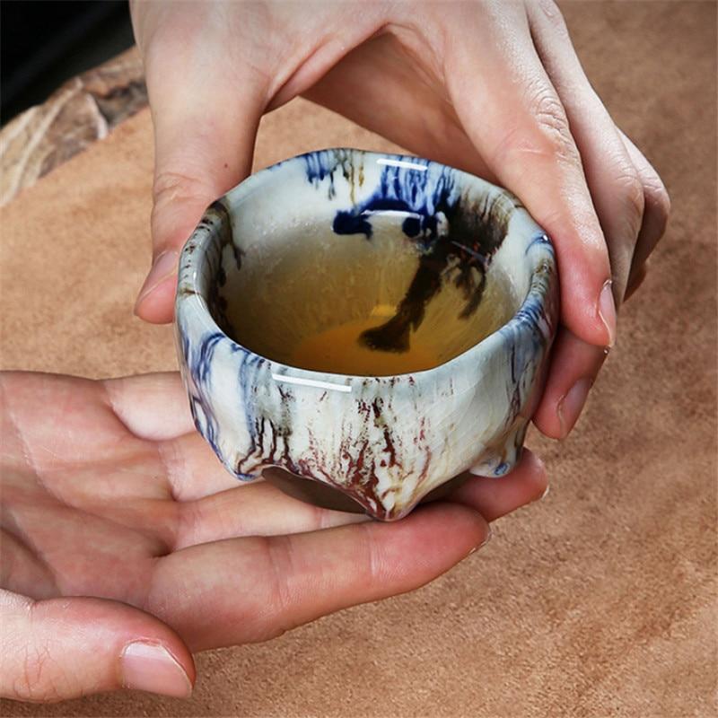Керамическая чашка для чая с ледяной глазурью, грубая керамика ручной работы, чашка Ru Kiln Master, креативные офисные чайные чашки, посуда для напитков