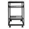 15U Open Frame Server Rack, 15''-40'' Adjustable Depth, Free Standing or Wall Mount Network Server Rack, 4 Post AV Rack with Casters, Holds All Your