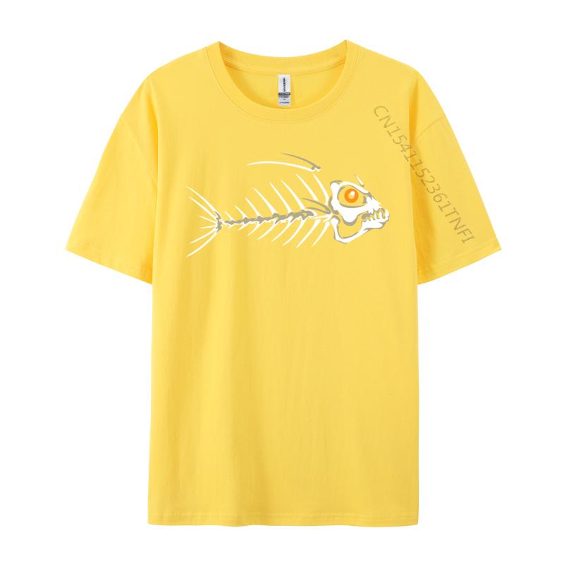 Fish Skeleton Bones Custom Plain Funny Luxury Designer T-Shirts Cotton T Shirt For Men Party Tee Shirts
