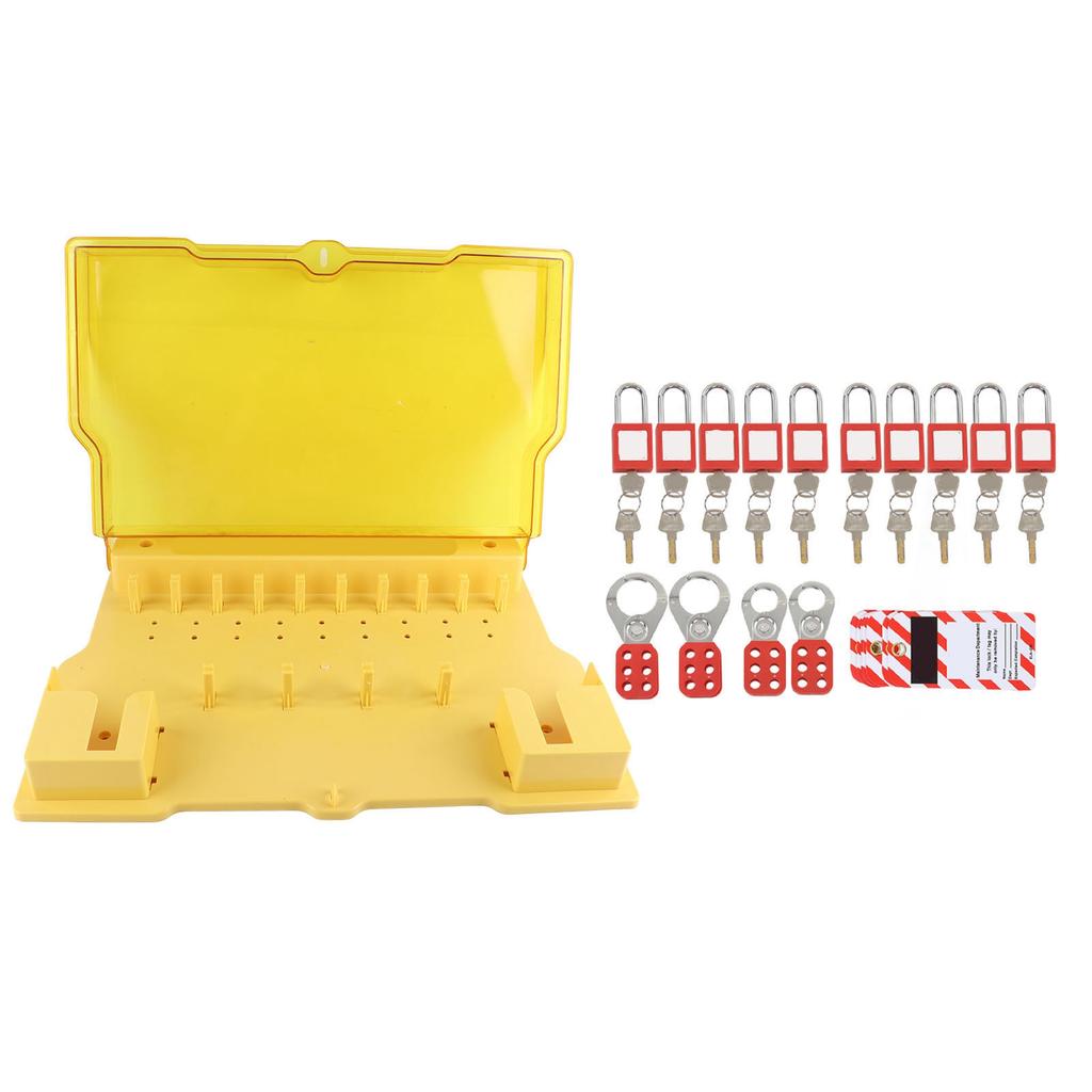 Lockout Tagout Station 10 Padlock 20 Key 10 Tag 4 Buckle Lockout Station with Cover