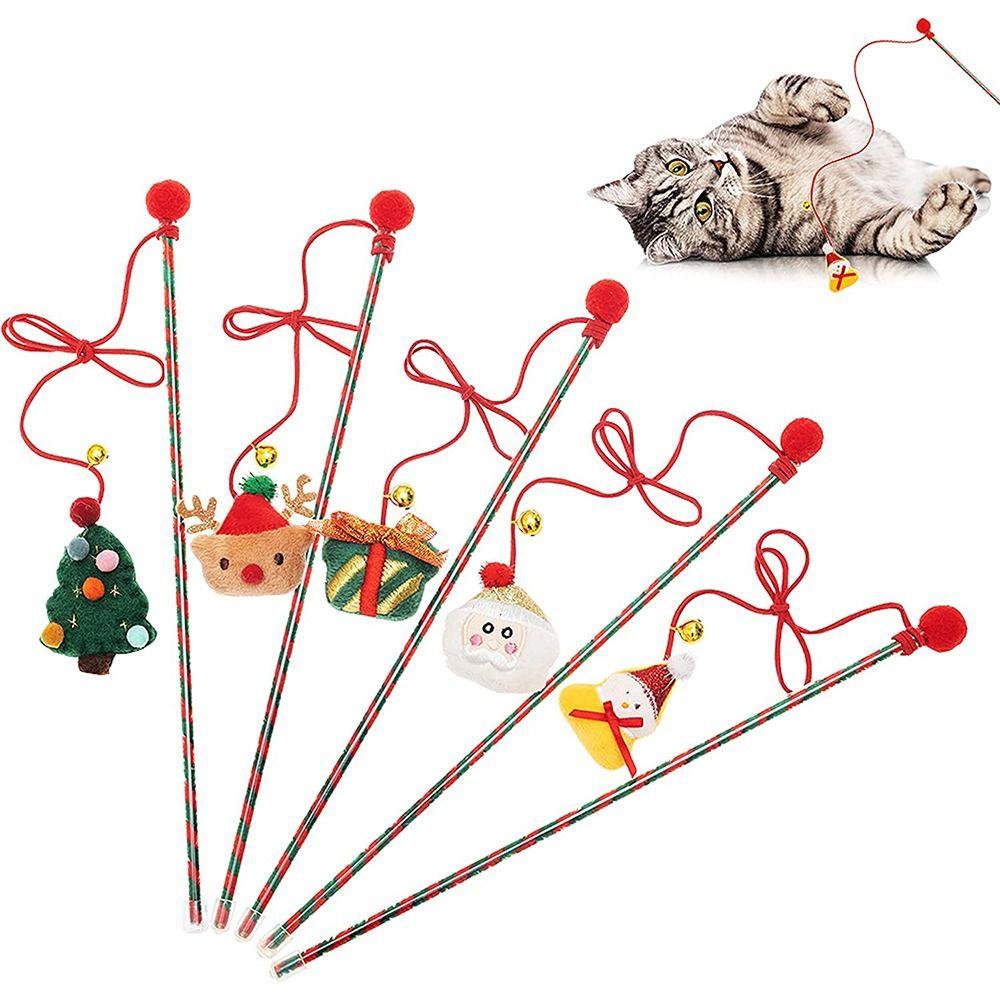 Pet Playing Cute Exercise Funny Cat Tease Toy Christmas Cat Wand Tease Wand Interactive Stick