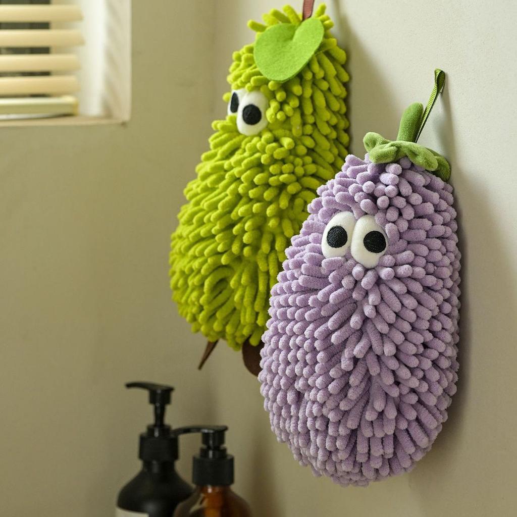 Hand Towel Hanging Cute Cartoon Chenille Kitchen Bathroom Absorbent Towel Wiping Handball