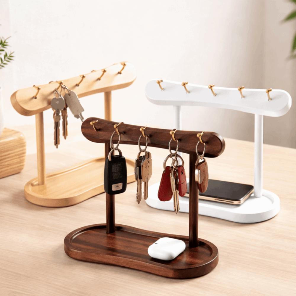 Wooden Key Storage Rack Eco-Friendly Large Capacity Jewelry Display Rack Moisture-proof Decorative Key Holder Box