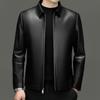 Autumn New Leather Leather Jacket Men's Lapel Suede Jacket Locomotive Men's Business Jacket Solid Color Leather Jacket
