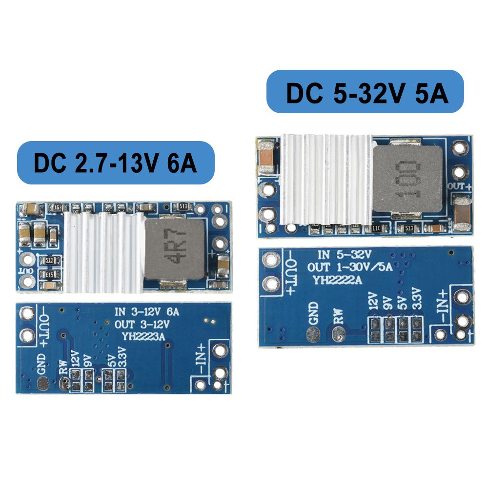 DC-DC DC 2.7-13V 6A Boost Module DC 5-32V 5A Step-down Mini Power Module 3.3V 5V 9V 12V Fixed Output Drone Aeromodel BEC