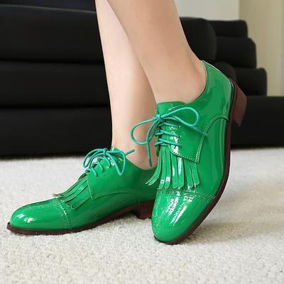 Повседневная женская обувь на низком каблуке, осенняя новинка, обувь на шнуровке