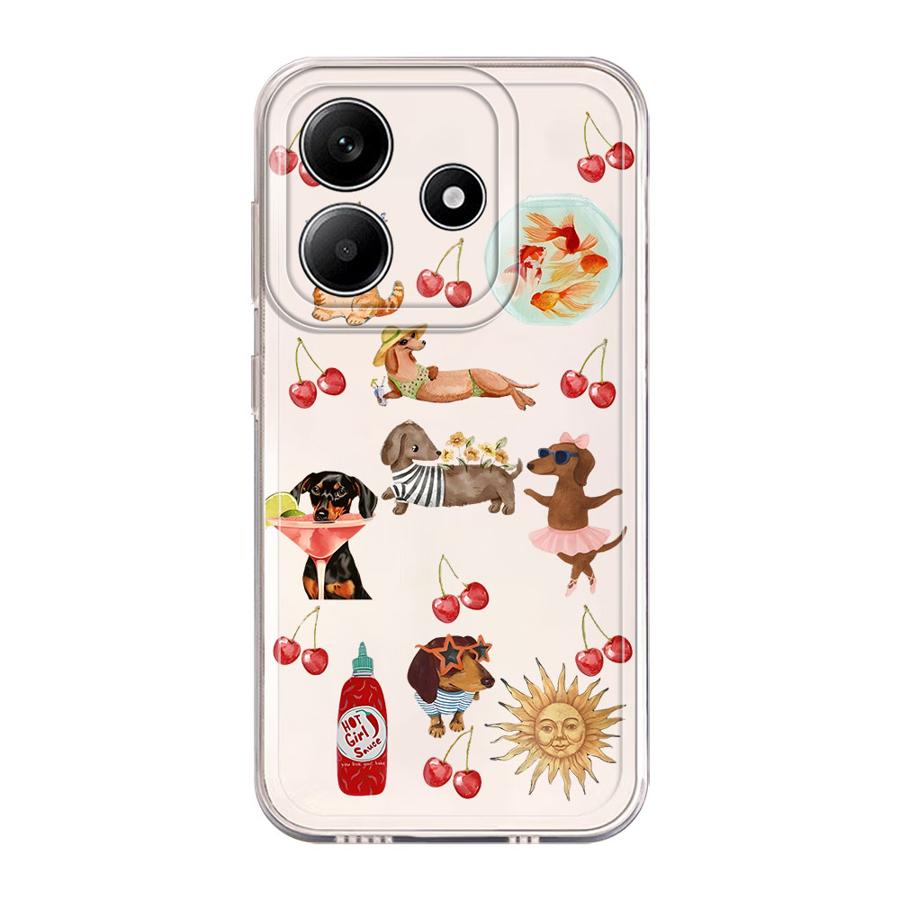Мультяшный чехол с кошкой и собакой для Xiaomi Redmi Note 14 Pro Plus 14C Note 13 11S 9 10 12S 12 A4 13C 10S 11 Мягкая крышка для телефона