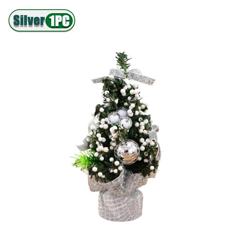 1-10PCS Mini Christmas Tree 20cm Desktop Decor with Gift Box Creative Holiday Ornament for Kids Room Office Party Decoration