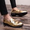 Hot Selling Men's Loafers Europe America Luxurious Gold Groom's Wedding Shoes Soft Soled Comfortable Men's Business Dress Shoes
