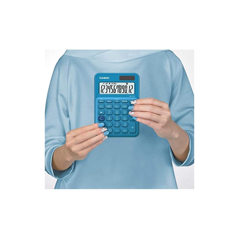 Цветной калькулятор Casio, цвет «озеро синий», 12-разрядный, Mini Just Type MW-C20C-BU-N