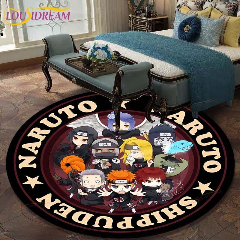Круглый ковер с рисунком Наруто для гостиной, детский коврик, напольный коврик, коврик для ванной, ковер для спальни, коврик для детской комнаты