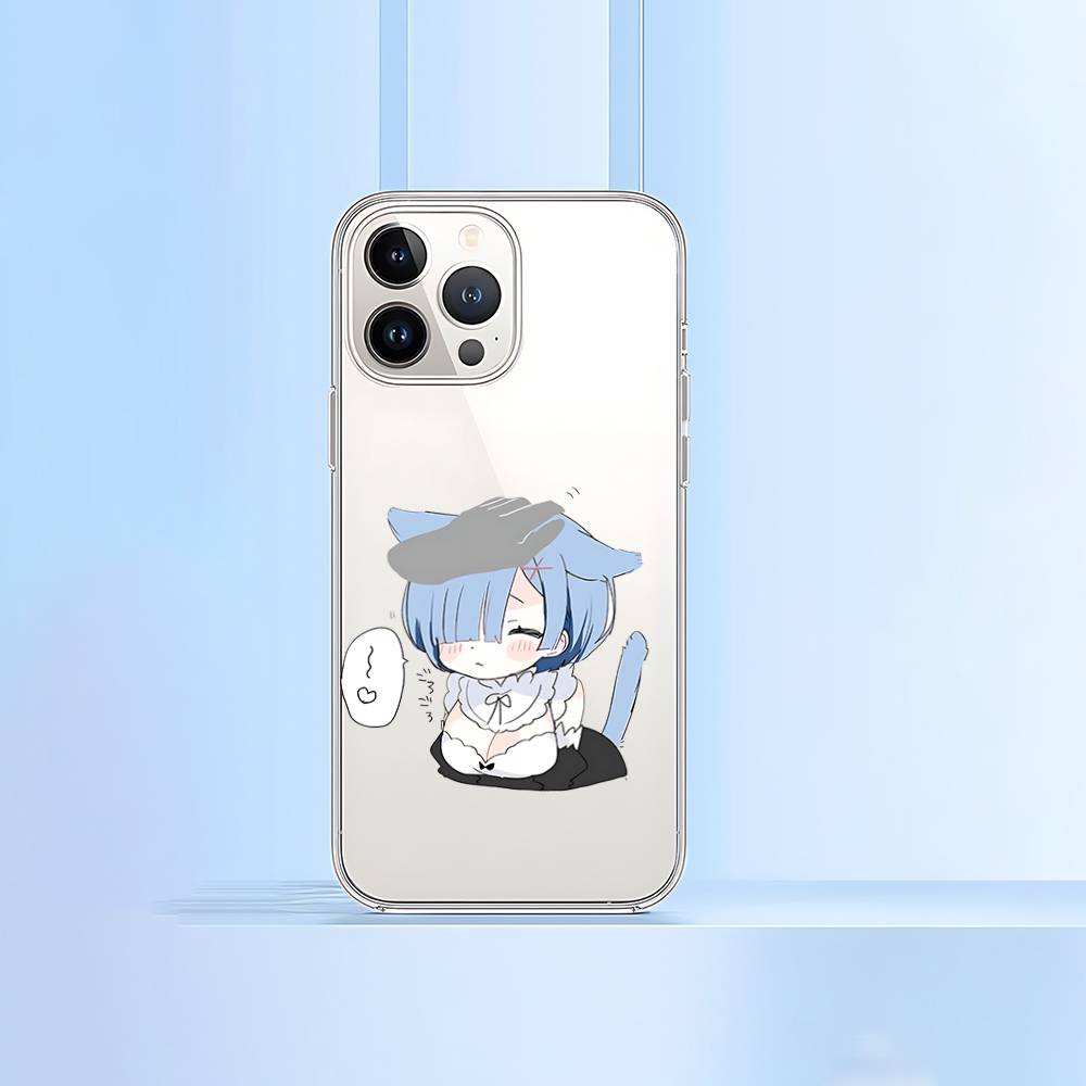 Чехол для телефона R-Re Zero Rem для iPhone 17 16 15 12 11 Pro Max 14 Plus 13 Mini Прозрачный Мягкий Funda