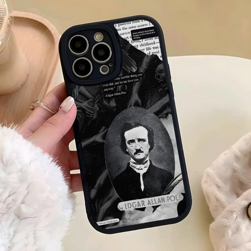 Чехол для телефона Эдгар Аллан По для iPhone 14 Pro Max 13 12 11 Mini X Xr Xs 8 7 Plus Силиконовый чехол из кожи ягненка