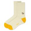SNOOZY Pomeranian Puppy Embroidered Socks (Ivory Yellow)