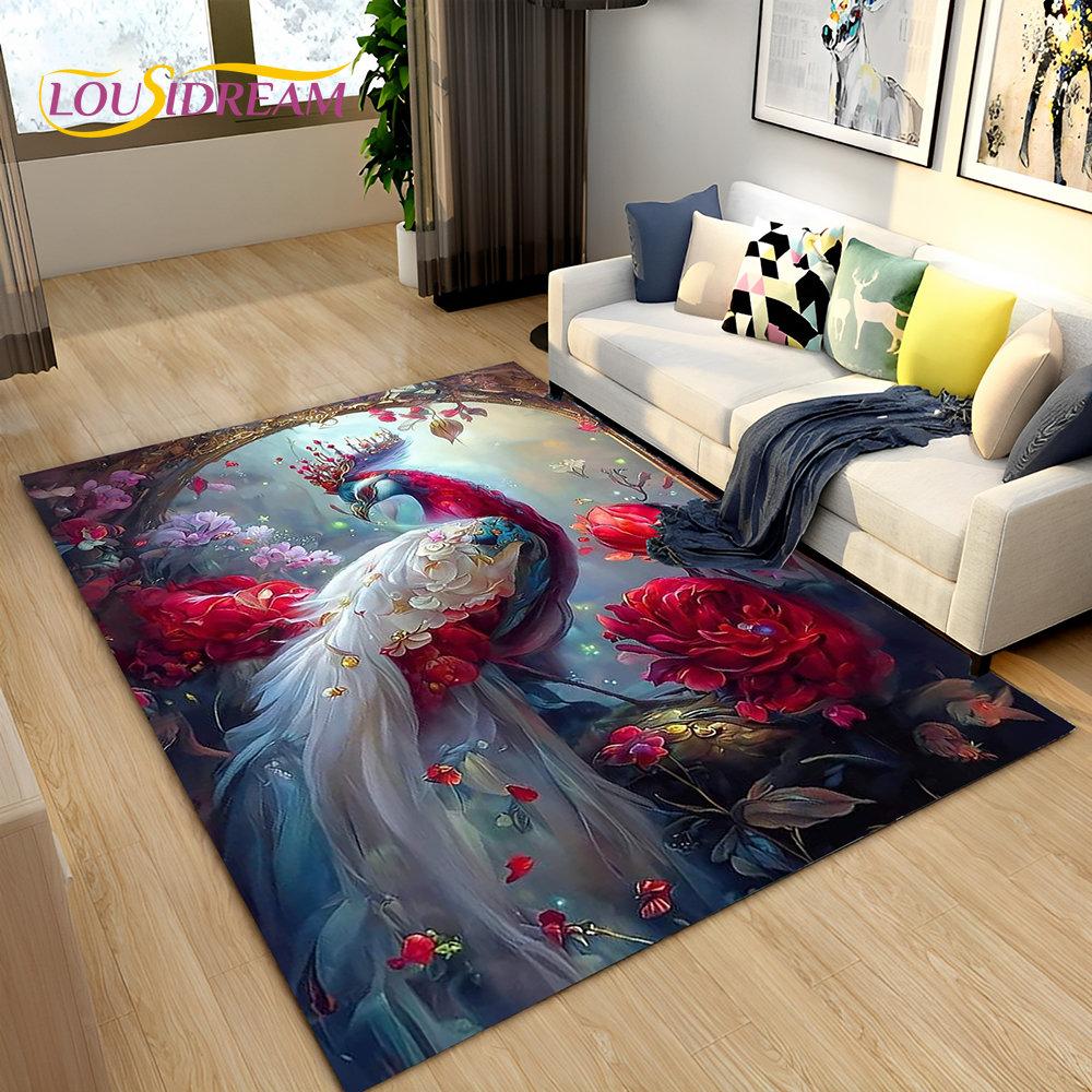 3D коврик с рисунком павлина, птицы, животного, ковер для гостиной, спальни, дивана, коврик для кухни, декор, детский нескользящий напольный коврик