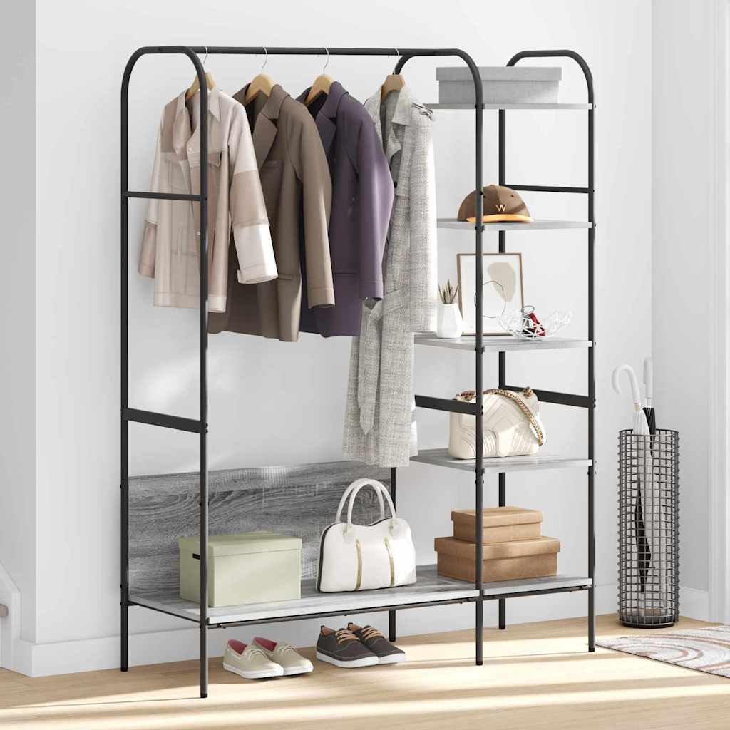 Clothing Rack with Shelf Gray 120 x 44 x 160 cm Engineered Wood