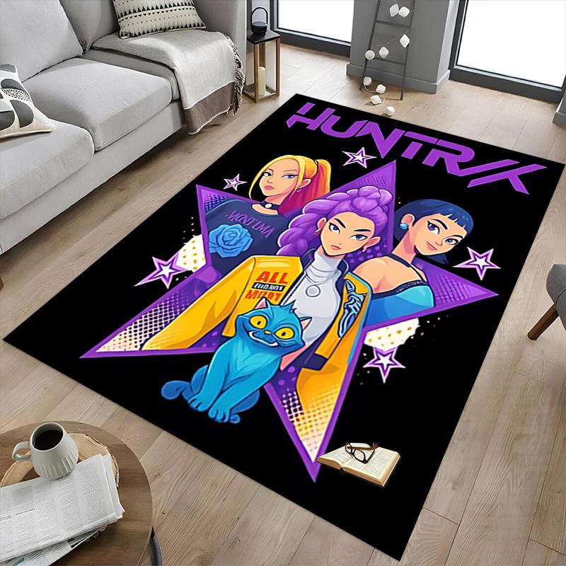 Huntrix Future Fashion Icons Carpet For Playroom Bedroom Living Room Sofa Home Decorkids Game Area Rug Nonslip Floor Mat
