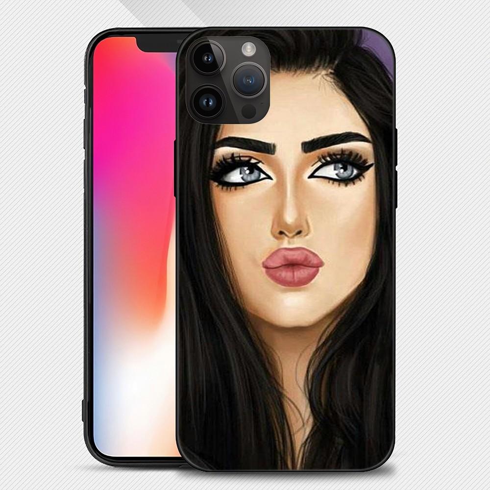 Muslim Islamic Arabic Hijab Face Gril Eyes Koran Phone Case Iphone15 14 13 12 11 Pro Max Mini X 7 8 Soft Case