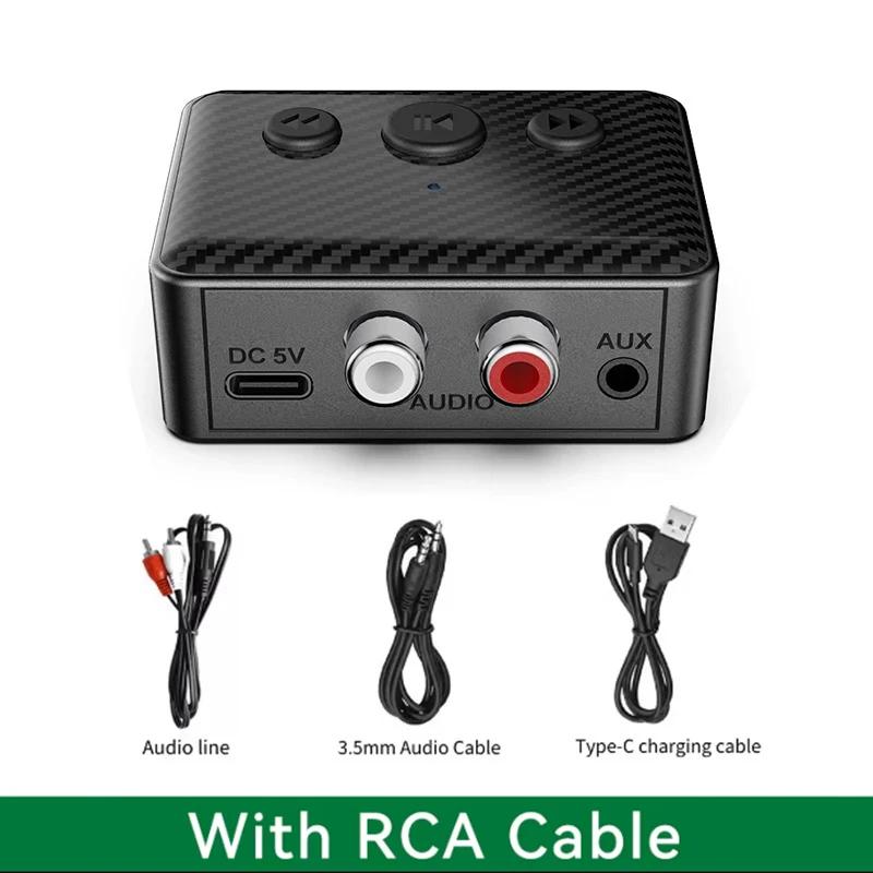 Аудиоприемник Bluetooth 5.4 USB-диск RCA 3,5 мм AUX USB Стерео Музыка Беспроводной Адаптер С Микрофоном Для ПК ТВ Авто Комплект Динамик Усилитель