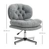 Office Chair without Armrests, Comfortable Desk Chair with Padded Seat and Adjustable Height, Grey