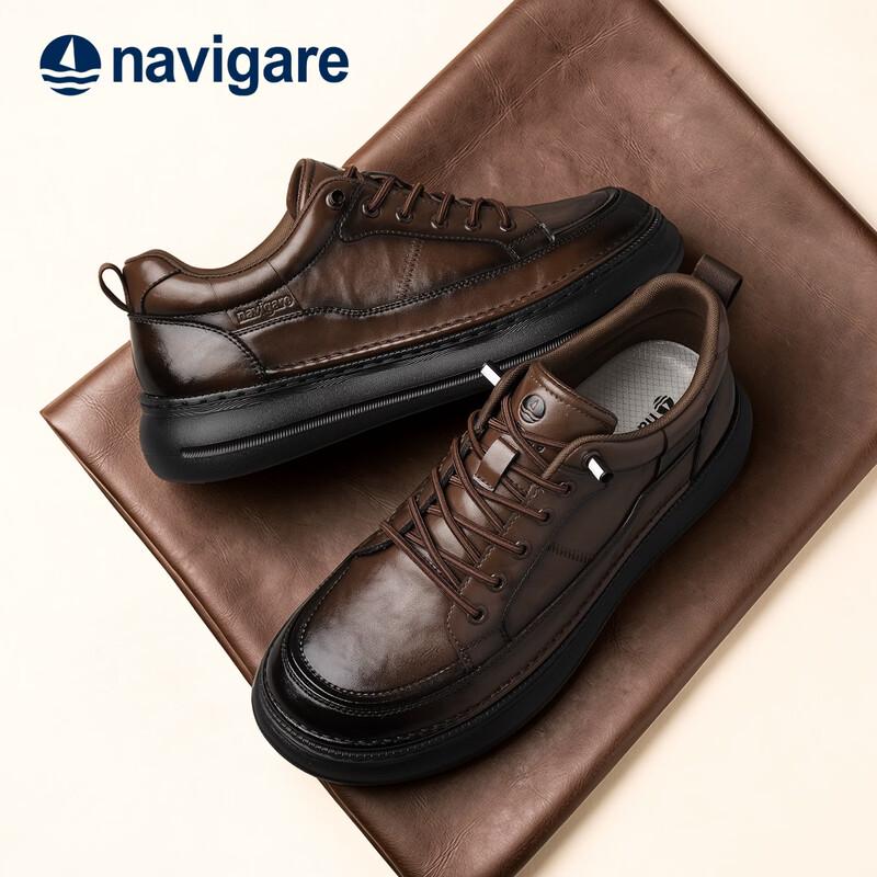 Navikair Men's Lightweight Casual Leather Sneakers