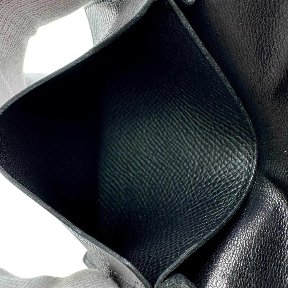 Hermes Кожаный чехол для карт из бобовой кожи черный кожаный унисекс Б/У