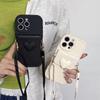 Кожа PU 3D Милое Сердце-Любовь Ремешок-Цепочка Через Плечо Держатель для Карт Чехол для Телефона для IPhone 17 Air 16 15 14 13 12 11 Pro Max Чехол