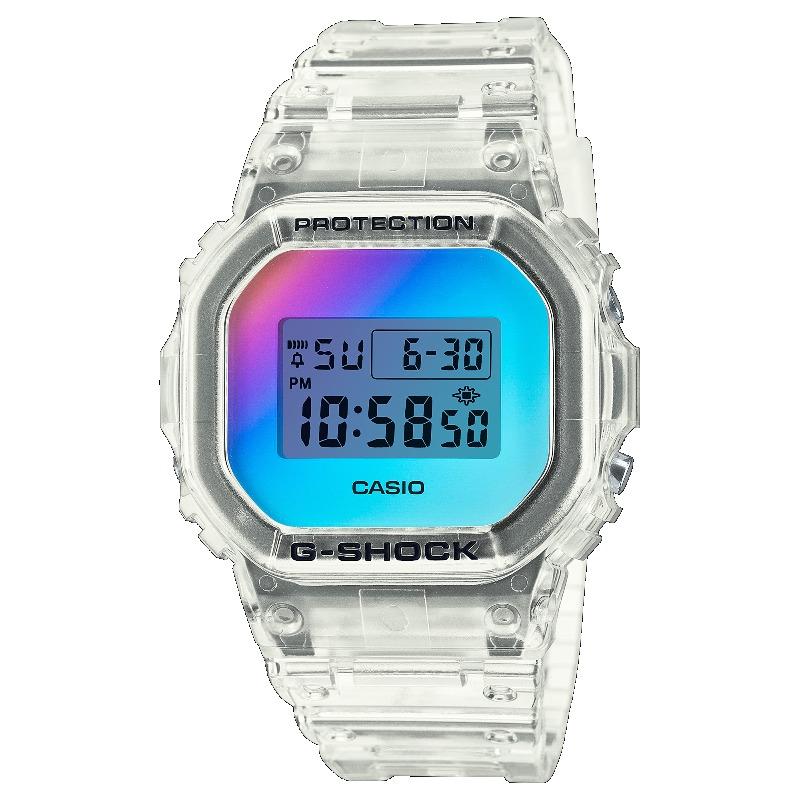 Casio Мужские часы G-SHOCK, кварцевые, с противоударным и водозащитным корпусом (200 м) из смолы, с будильником, DW-5600SRS-7PRT