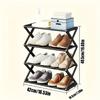 4 Tier Foldable Shoe Rack Space Saving Free Standing Shoe Storage Organizer for Closet Hallway