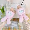 Gloves Female Winter Cute Girl Student White Bunny Plush Plush Cold Warm Flip Open Finger Writing