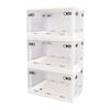Storage box folding 2025 transparent color set 3 5-sided opening lid stackable container foldable space-saving clothing case caster plastic stylish