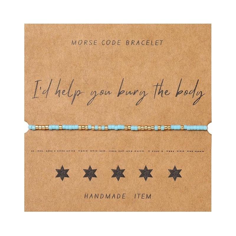 Браслет JYL TS Богемский плетеный азбукой Морзе с карточкой Призывает Тайну и Связь