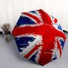 Зонт-трость с рисунком флага Union Jack - Милый мультяшный дизайн, Портативный складной зонт с прочным железным каркасом и 8 спицами для любого сезона