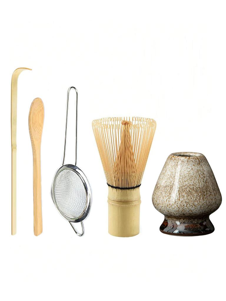 4 ШТ/5 ШТ/Набор Бамбуковая чайная ложка Венчик для матча Чайная ложка и совок Чайные ситечки Инструменты для приготовления чая