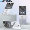 KEYSION Прозрачный чехол для Samsung Galaxy Z Flip 7 Жесткий ПК Металлическая подставка Противоударная крышка для телефона со стеклянной защитной пленкой для экрана
