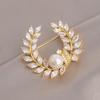 Light Luxury Zircon Wheat Ear Pearl Brooch Female Niche Design High-End High-End Anti-Light Buckle Pin Temperament Brooch