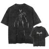 American Rebel Role Anime Venom Graphic Print T-Shirt Men Women Vintage Washed Cotton Summer New Tee Streetwear Hip Hop Harajuku Fashion Oversized Top
