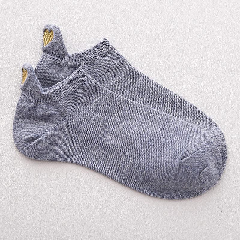 Cute Embroidery Love Heart Socks Fashion Funny Sokken Heel With Glitter Gold Silk Red Heart Ankle Socks Dropship