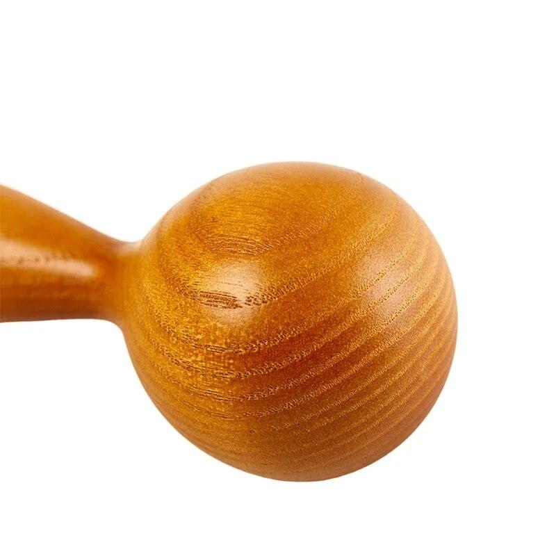 Wooden Massager Essential Oil Massage Stick Body Spa Meridian Tapping Massage Hammer Therapy Relaxation Round Ball Massager