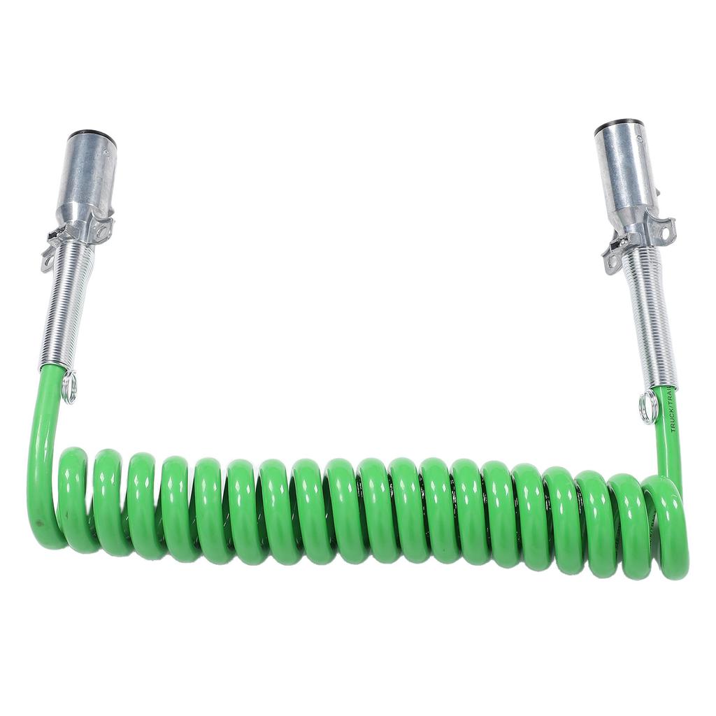 7-контактный спиральный шнур для прицепа 15 футов Улучшенные характеристики Сверхмощный электрический спиральный кабель для полуприцепа, тягача