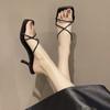 Fashion 2024 Fashion Female Outdoor Thin Heel Sandal Summer Open Toe High Heel Women Slippers Slip On Cross Strap Slides Sexy Pumps