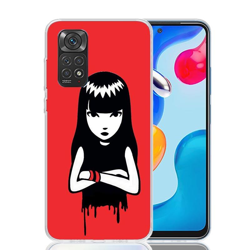 Чехол для телефона Emily The Strange с рисунком из комиксов для Xiaomi Redmi Note 15 14 13 12S 12 Pro Plus 11S 11E 11 11T 10S 10 Арт Мягкий Чехол с Узором