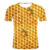 New Short Sleeve 3D Digital Printed Honeycomb Shaped Men's T-shirt