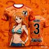 Новая японская аниме One Piece Специальное издание Футбольная футболка Футбольная Семейная matching Повседневная одежда Быстросохнущая Спортивная футболка