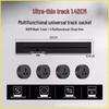 Ultra-Thin Black Movable Kitchen Track Rail with Universal Three-Hole Surface-Mounted Socket